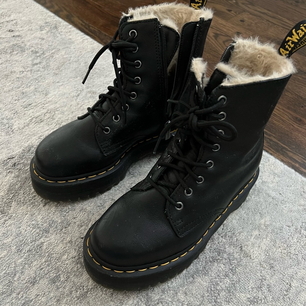JADON BOOT LEATHER FAUX FUR LINED PLATFORMS Size EU 38/ US 7